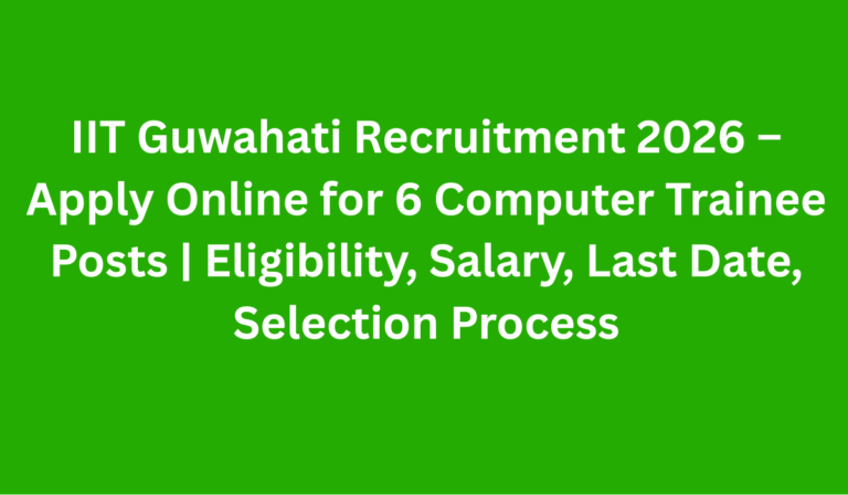 IIT Guwahati Recruitment 2026