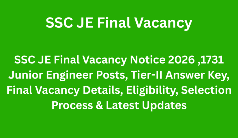 SSC JE Final Vacancy Notice 2026