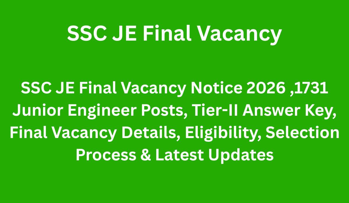 SSC JE Final Vacancy Notice 2026
