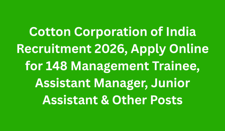 Cotton Corporation of India Recruitment 2026