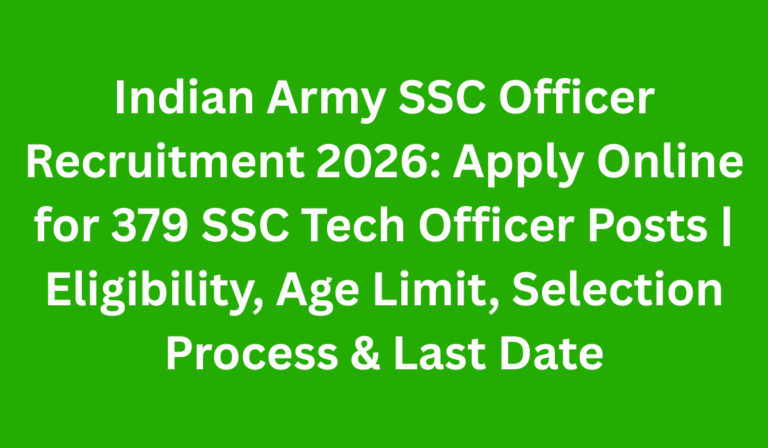 Indian Army SSC Officer Recruitment 2026