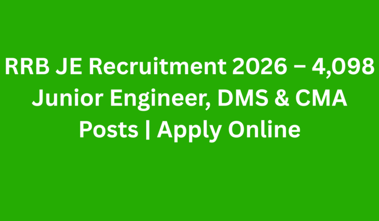 RRB JE Recruitment 2026