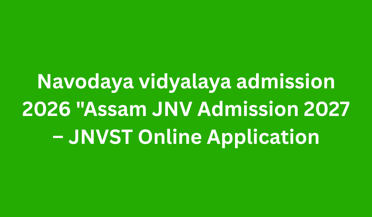 Navodaya vidyalaya admission 2026