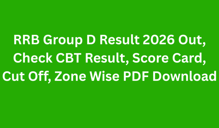 RRB Group D Result 2026 Out